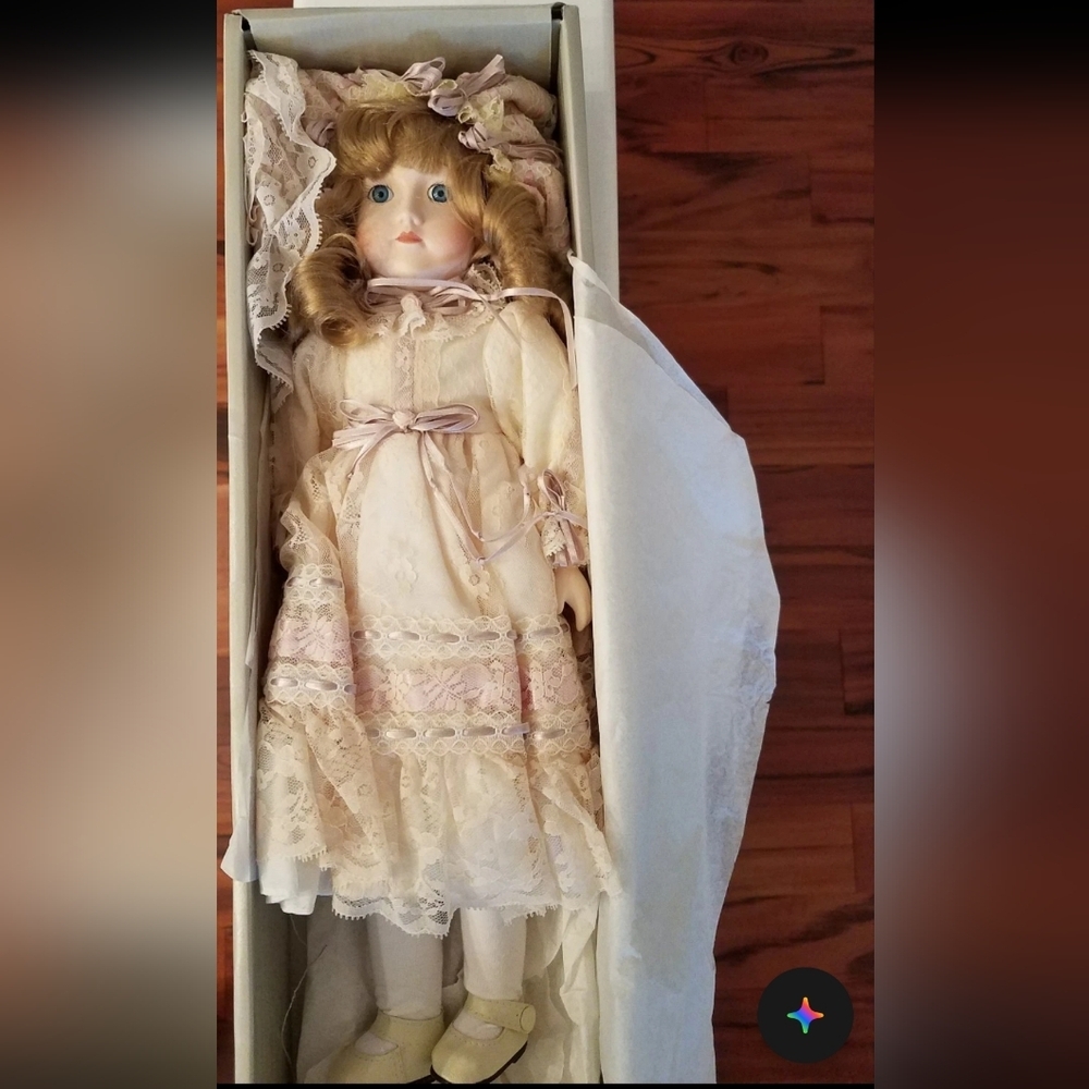 Elegant Cream and Pink Doll 19 Inches